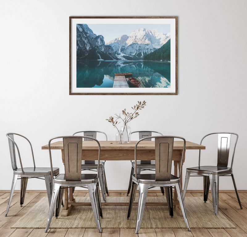 Dolomites Mountain Lake | LS Art Print-PRINT-Olive et Oriel-Olive et Oriel-Buy-Australian-Art-Prints-Online-with-Olive-et-Oriel-Your-Artwork-Specialists-Austrailia-Decorate-With-Coastal-Photo-Wall-Art-Prints-From-Our-Beach-House-Artwork-Collection-Fine-Poster-and-Framed-Artwork