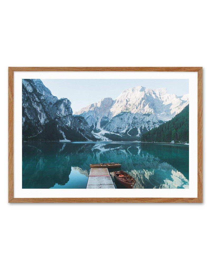 Dolomites Mountain Lake | LS Art Print-PRINT-Olive et Oriel-Olive et Oriel-50x70 cm | 19.6" x 27.5"-Walnut-With White Border-Buy-Australian-Art-Prints-Online-with-Olive-et-Oriel-Your-Artwork-Specialists-Austrailia-Decorate-With-Coastal-Photo-Wall-Art-Prints-From-Our-Beach-House-Artwork-Collection-Fine-Poster-and-Framed-Artwork