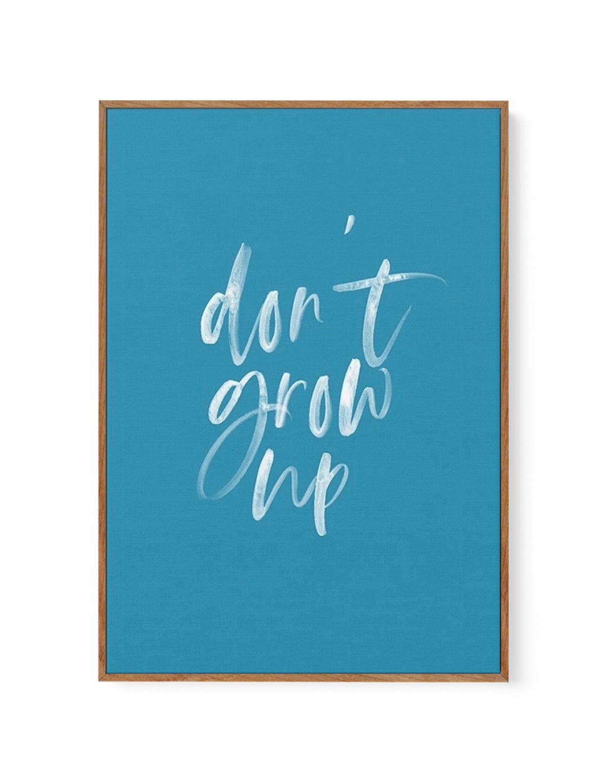 Don't Grow Up | Ocean Blue | Framed Canvas-CANVAS-You can shop wall art online with Olive et Oriel for everything from abstract art to fun kids wall art. Our beautiful modern art prints and canvas art are available from large canvas prints to wall art paintings and our proudly Australian artwork collection offers only the highest quality framed large wall art and canvas art Australia - You can buy fashion photography prints or Hampton print posters and paintings on canvas from Olive et Oriel and