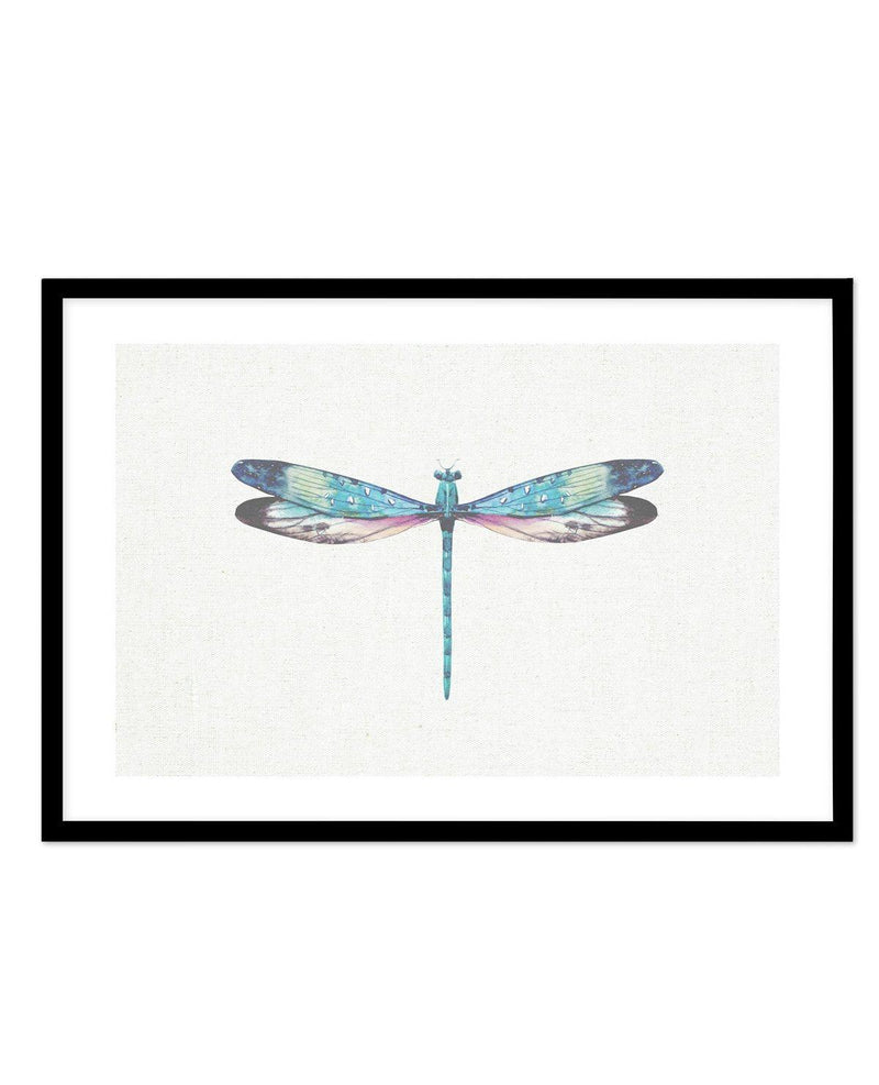 Dragonfly on Linen I Art Print-PRINT-Olive et Oriel-Olive et Oriel-A5 | 5.8" x 8.3" | 14.8 x 21cm-Black-With White Border-Buy-Australian-Art-Prints-Online-with-Olive-et-Oriel-Your-Artwork-Specialists-Austrailia-Decorate-With-Coastal-Photo-Wall-Art-Prints-From-Our-Beach-House-Artwork-Collection-Fine-Poster-and-Framed-Artwork