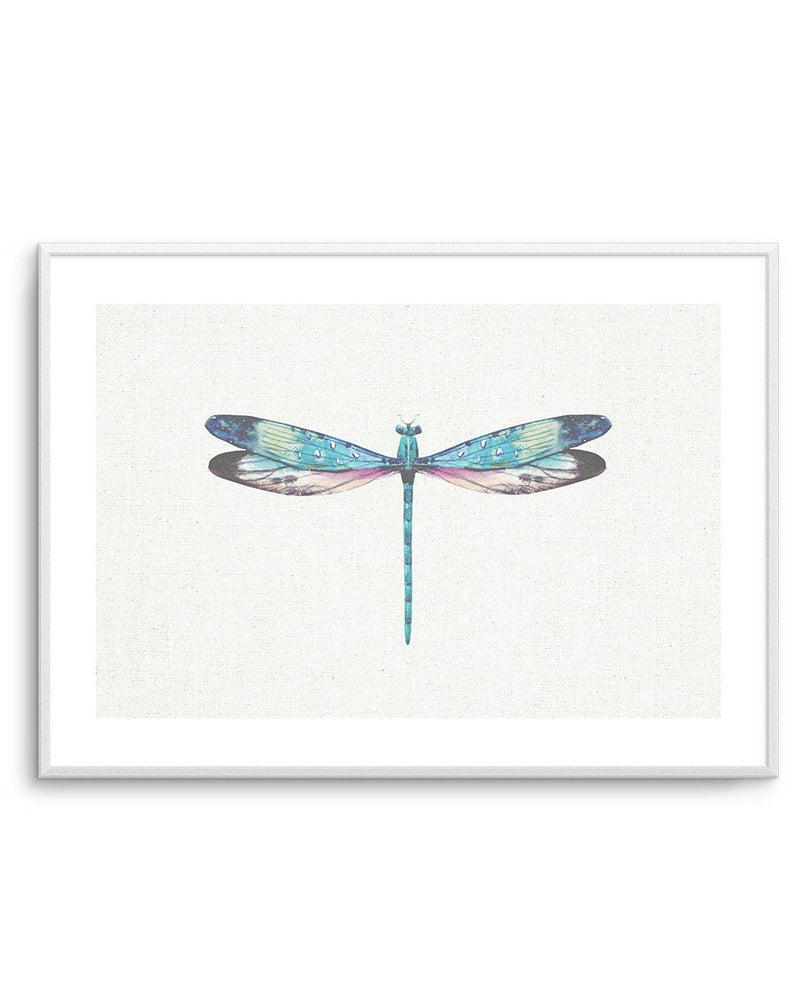 Dragonfly on Linen I Art Print-PRINT-Olive et Oriel-Olive et Oriel-A5 | 5.8" x 8.3" | 14.8 x 21cm-Unframed Art Print-With White Border-Buy-Australian-Art-Prints-Online-with-Olive-et-Oriel-Your-Artwork-Specialists-Austrailia-Decorate-With-Coastal-Photo-Wall-Art-Prints-From-Our-Beach-House-Artwork-Collection-Fine-Poster-and-Framed-Artwork