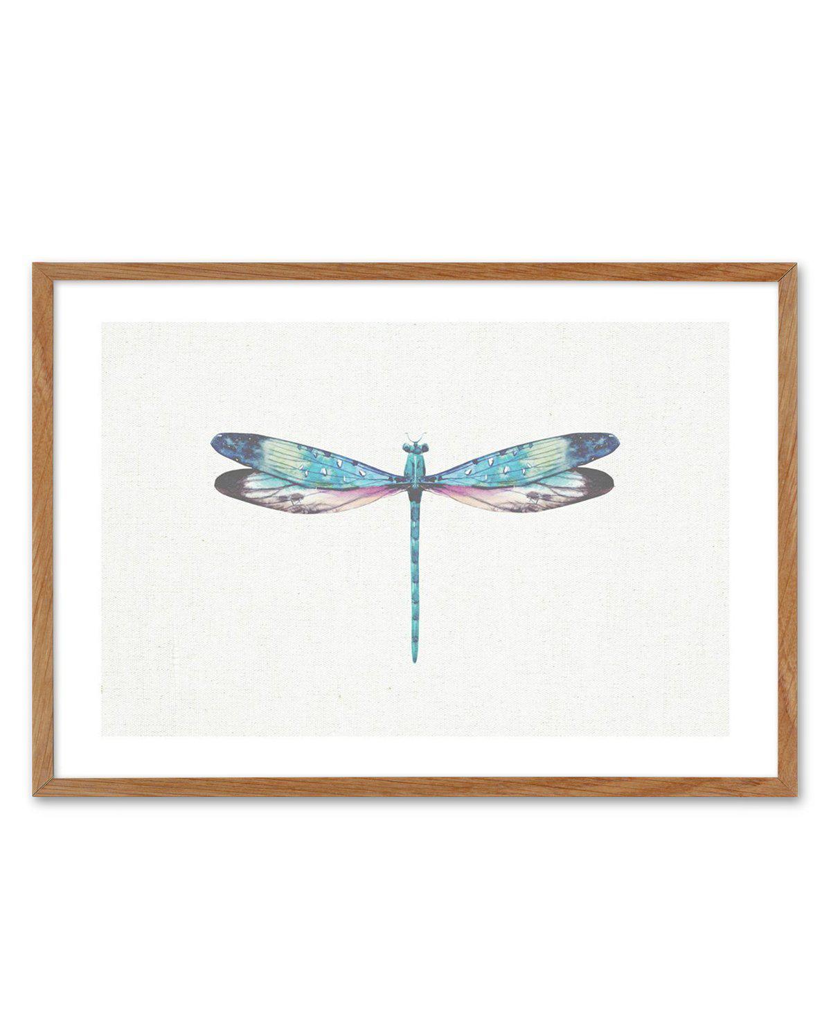 Dragonfly on Linen I Art Print-PRINT-Olive et Oriel-Olive et Oriel-50x70 cm | 19.6" x 27.5"-Walnut-With White Border-Buy-Australian-Art-Prints-Online-with-Olive-et-Oriel-Your-Artwork-Specialists-Austrailia-Decorate-With-Coastal-Photo-Wall-Art-Prints-From-Our-Beach-House-Artwork-Collection-Fine-Poster-and-Framed-Artwork