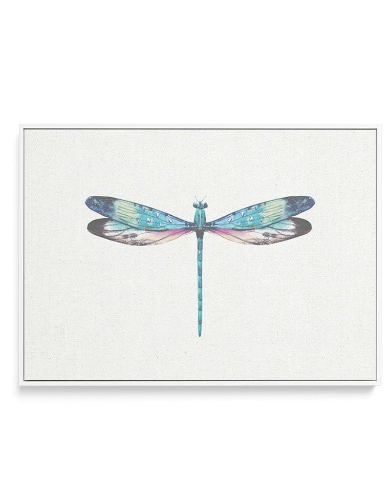 Dragonfly on Linen I | Framed Canvas-CANVAS-You can shop wall art online with Olive et Oriel for everything from abstract art to fun kids wall art. Our beautiful modern art prints and canvas art are available from large canvas prints to wall art paintings and our proudly Australian artwork collection offers only the highest quality framed large wall art and canvas art Australia - You can buy fashion photography prints or Hampton print posters and paintings on canvas from Olive et Oriel and have 