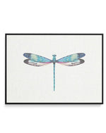 Dragonfly on Linen I | Framed Canvas-CANVAS-You can shop wall art online with Olive et Oriel for everything from abstract art to fun kids wall art. Our beautiful modern art prints and canvas art are available from large canvas prints to wall art paintings and our proudly Australian artwork collection offers only the highest quality framed large wall art and canvas art Australia - You can buy fashion photography prints or Hampton print posters and paintings on canvas from Olive et Oriel and have 