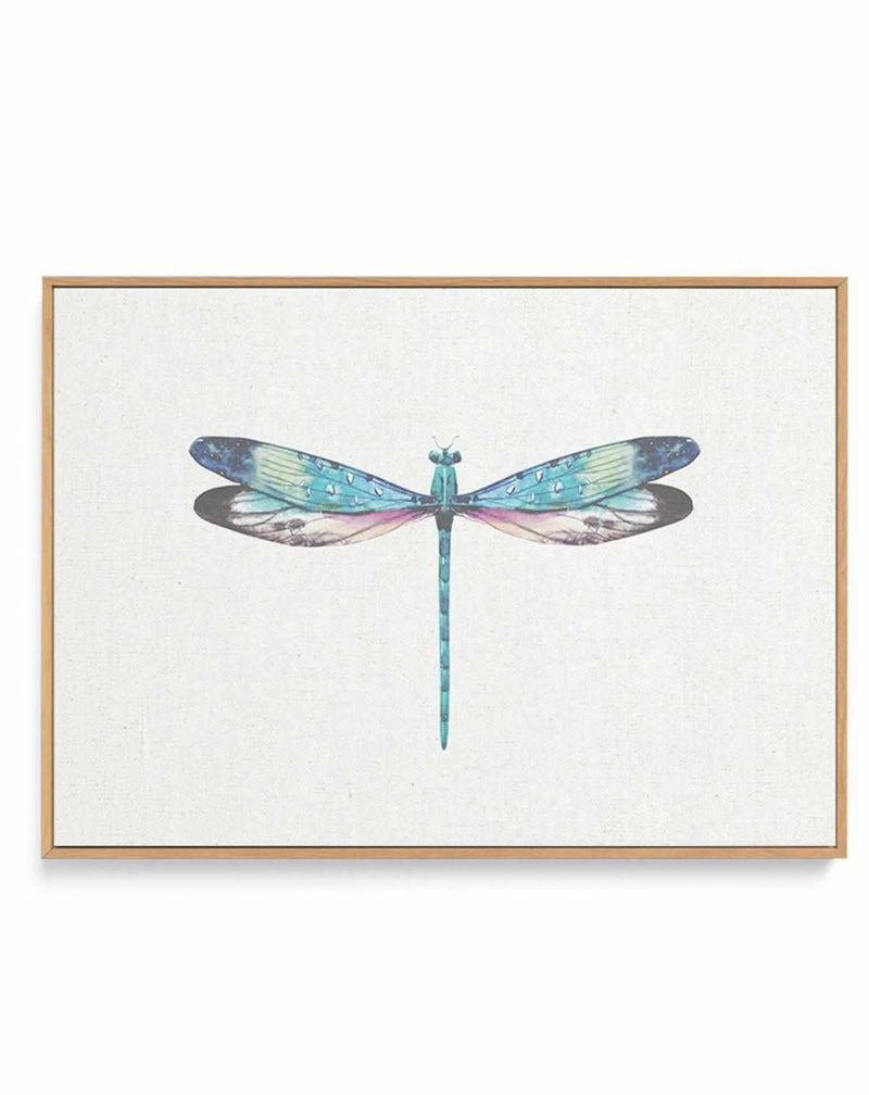 Dragonfly on Linen I | Framed Canvas Art Print