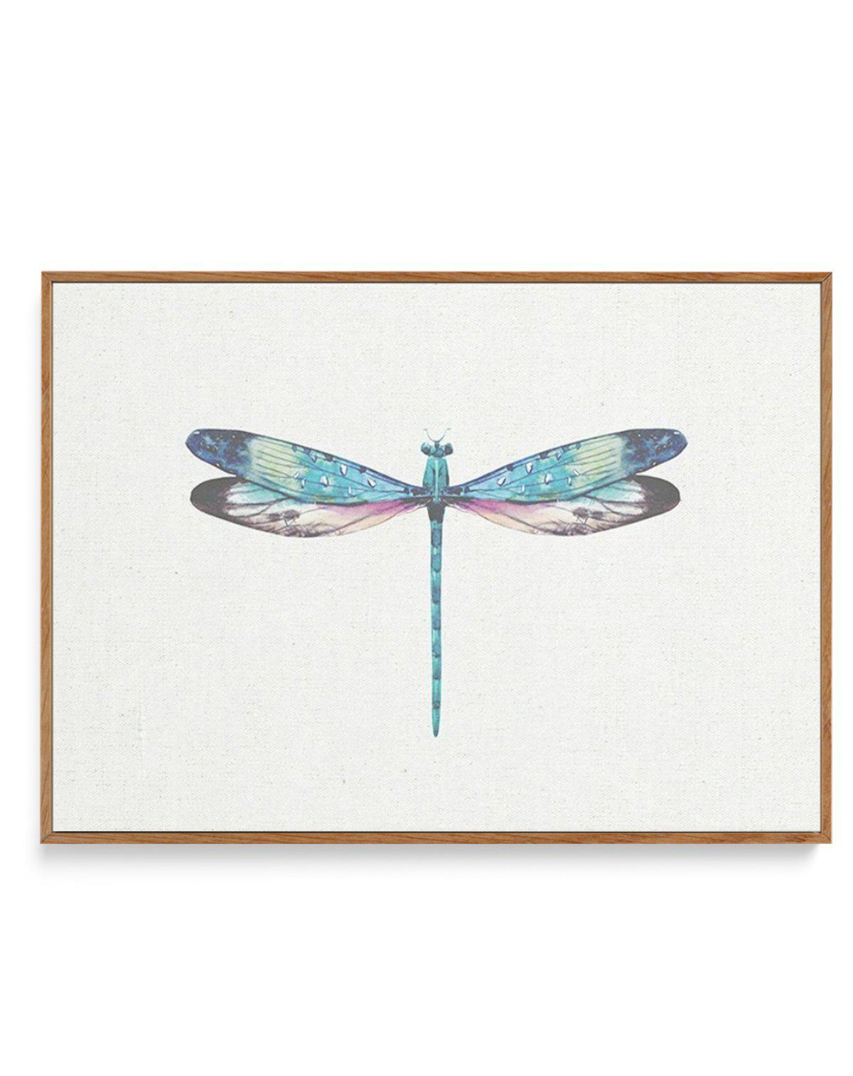 Dragonfly on Linen I | Framed Canvas-CANVAS-You can shop wall art online with Olive et Oriel for everything from abstract art to fun kids wall art. Our beautiful modern art prints and canvas art are available from large canvas prints to wall art paintings and our proudly Australian artwork collection offers only the highest quality framed large wall art and canvas art Australia - You can buy fashion photography prints or Hampton print posters and paintings on canvas from Olive et Oriel and have 