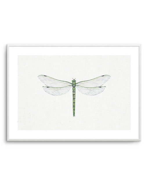 Dragonfly on Linen II Art Print-PRINT-Olive et Oriel-Olive et Oriel-A5 | 5.8" x 8.3" | 14.8 x 21cm-Unframed Art Print-With White Border-Buy-Australian-Art-Prints-Online-with-Olive-et-Oriel-Your-Artwork-Specialists-Austrailia-Decorate-With-Coastal-Photo-Wall-Art-Prints-From-Our-Beach-House-Artwork-Collection-Fine-Poster-and-Framed-Artwork