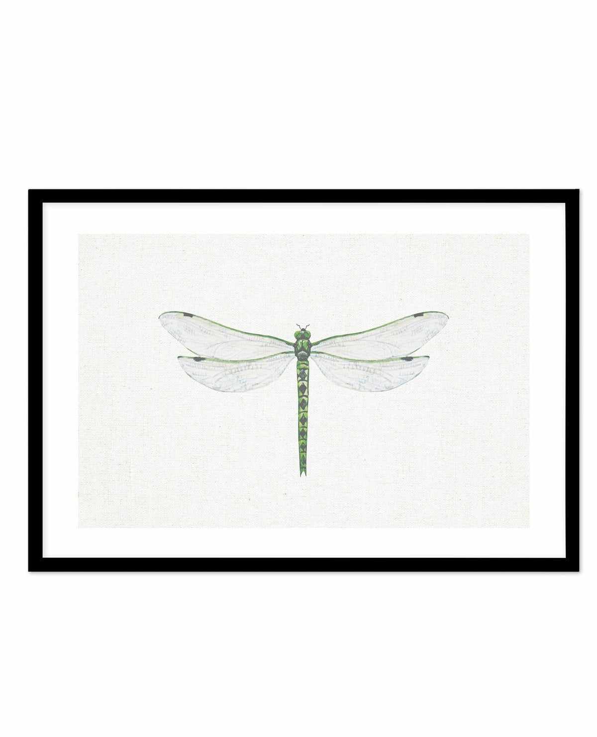 Dragonfly on Linen II Art Print-PRINT-Olive et Oriel-Olive et Oriel-A5 | 5.8" x 8.3" | 14.8 x 21cm-Black-With White Border-Buy-Australian-Art-Prints-Online-with-Olive-et-Oriel-Your-Artwork-Specialists-Austrailia-Decorate-With-Coastal-Photo-Wall-Art-Prints-From-Our-Beach-House-Artwork-Collection-Fine-Poster-and-Framed-Artwork