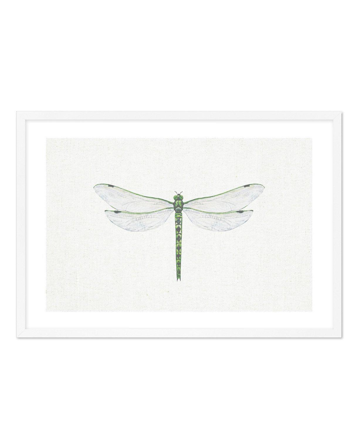 Dragonfly on Linen II Art Print-PRINT-Olive et Oriel-Olive et Oriel-A5 | 5.8" x 8.3" | 14.8 x 21cm-White-With White Border-Buy-Australian-Art-Prints-Online-with-Olive-et-Oriel-Your-Artwork-Specialists-Austrailia-Decorate-With-Coastal-Photo-Wall-Art-Prints-From-Our-Beach-House-Artwork-Collection-Fine-Poster-and-Framed-Artwork