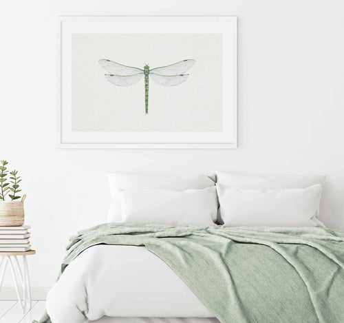 Dragonfly on Linen II Art Print-PRINT-Olive et Oriel-Olive et Oriel-Buy-Australian-Art-Prints-Online-with-Olive-et-Oriel-Your-Artwork-Specialists-Austrailia-Decorate-With-Coastal-Photo-Wall-Art-Prints-From-Our-Beach-House-Artwork-Collection-Fine-Poster-and-Framed-Artwork