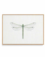 Dragonfly on Linen II | Framed Canvas Art Print