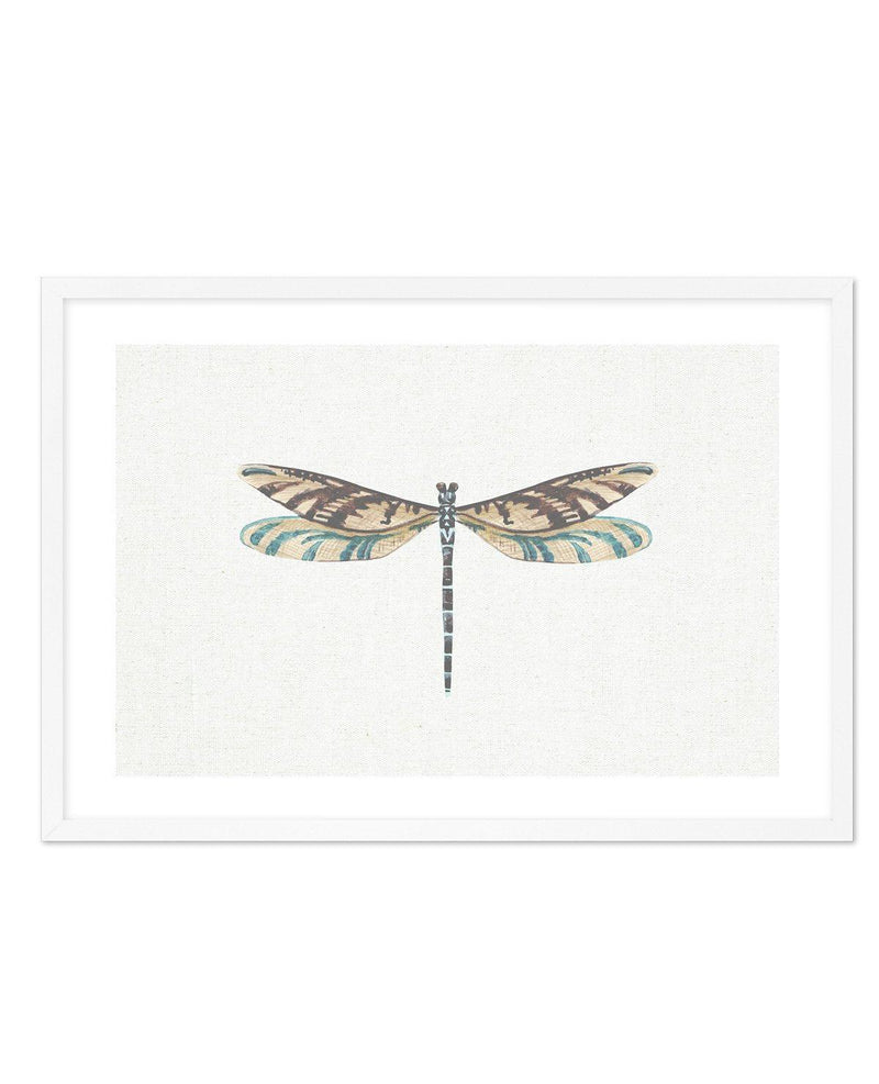 Dragonfly on Linen III Art Print-PRINT-Olive et Oriel-Olive et Oriel-A5 | 5.8" x 8.3" | 14.8 x 21cm-White-With White Border-Buy-Australian-Art-Prints-Online-with-Olive-et-Oriel-Your-Artwork-Specialists-Austrailia-Decorate-With-Coastal-Photo-Wall-Art-Prints-From-Our-Beach-House-Artwork-Collection-Fine-Poster-and-Framed-Artwork
