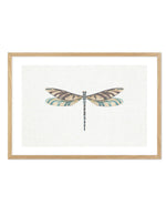 Dragonfly on Linen III Art Print-PRINT-Olive et Oriel-Olive et Oriel-A5 | 5.8" x 8.3" | 14.8 x 21cm-Oak-With White Border-Buy-Australian-Art-Prints-Online-with-Olive-et-Oriel-Your-Artwork-Specialists-Austrailia-Decorate-With-Coastal-Photo-Wall-Art-Prints-From-Our-Beach-House-Artwork-Collection-Fine-Poster-and-Framed-Artwork