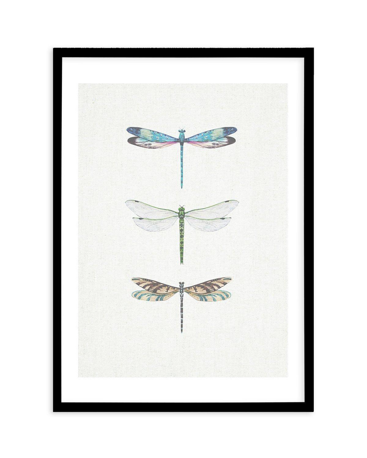 Dragonfly on Linen | PT Art Print-PRINT-Olive et Oriel-Olive et Oriel-A5 | 5.8" x 8.3" | 14.8 x 21cm-Black-With White Border-Buy-Australian-Art-Prints-Online-with-Olive-et-Oriel-Your-Artwork-Specialists-Austrailia-Decorate-With-Coastal-Photo-Wall-Art-Prints-From-Our-Beach-House-Artwork-Collection-Fine-Poster-and-Framed-Artwork