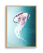 Drifting Jellyfish Art Print-PRINT-Olive et Oriel-Olive et Oriel-A5 | 5.8" x 8.3" | 14.8 x 21cm-Oak-With White Border-Buy-Australian-Art-Prints-Online-with-Olive-et-Oriel-Your-Artwork-Specialists-Austrailia-Decorate-With-Coastal-Photo-Wall-Art-Prints-From-Our-Beach-House-Artwork-Collection-Fine-Poster-and-Framed-Artwork