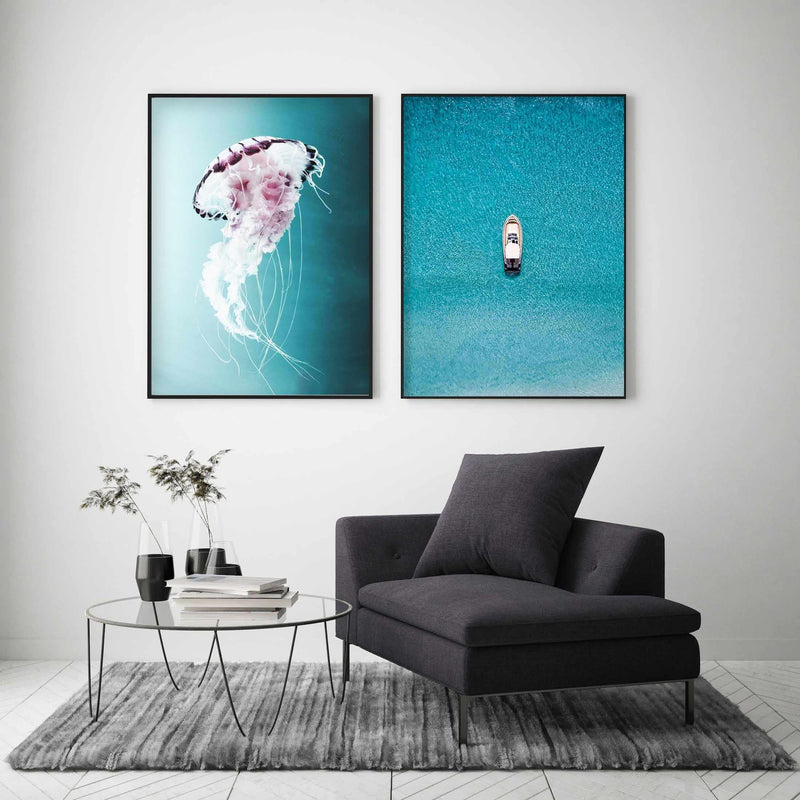 Drifting Jellyfish Art Print-PRINT-Olive et Oriel-Olive et Oriel-Buy-Australian-Art-Prints-Online-with-Olive-et-Oriel-Your-Artwork-Specialists-Austrailia-Decorate-With-Coastal-Photo-Wall-Art-Prints-From-Our-Beach-House-Artwork-Collection-Fine-Poster-and-Framed-Artwork