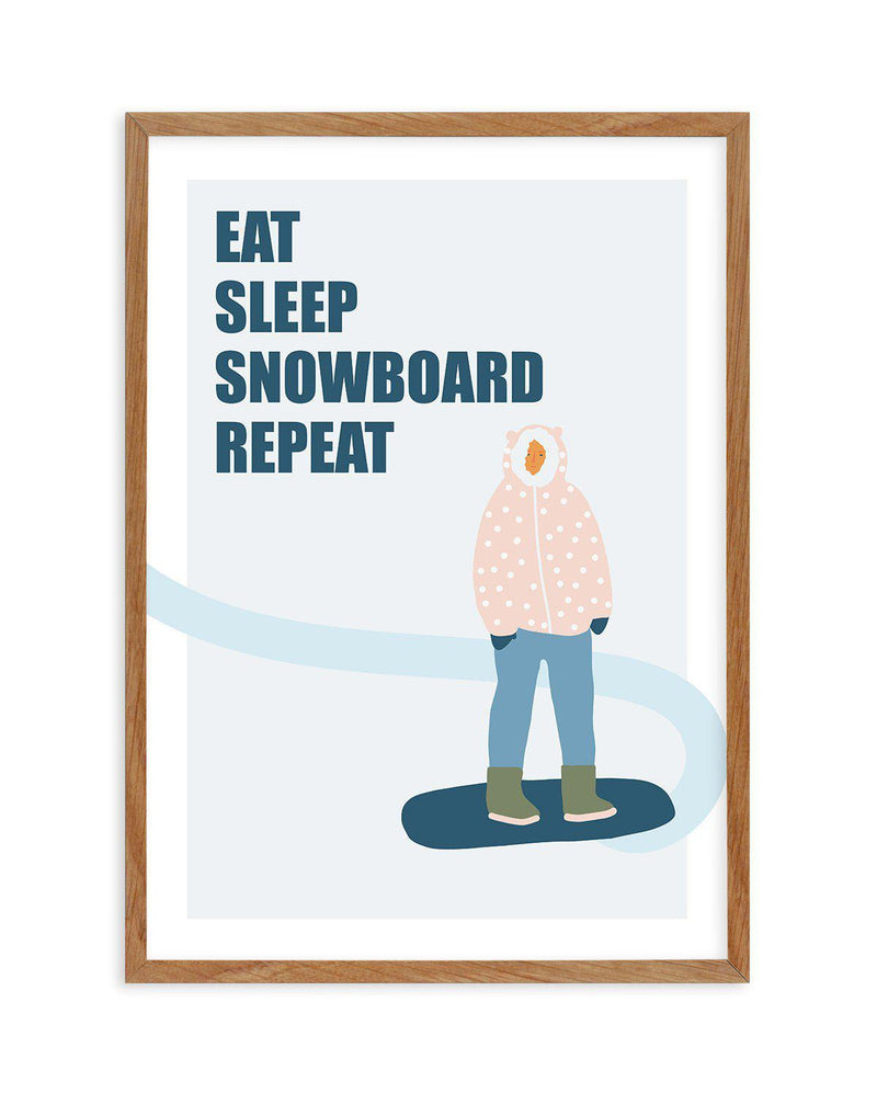 Eat Sleep Snowboard Repeat Art Print-PRINT-Olive et Oriel-Olive et Oriel-Buy-Australian-Art-Prints-Online-with-Olive-et-Oriel-Your-Artwork-Specialists-Austrailia-Decorate-With-Coastal-Photo-Wall-Art-Prints-From-Our-Beach-House-Artwork-Collection-Fine-Poster-and-Framed-Artwork