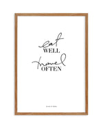 Eat Well, Travel Often Art Print-PRINT-Olive et Oriel-Olive et Oriel-50x70 cm | 19.6" x 27.5"-Walnut-With White Border-Buy-Australian-Art-Prints-Online-with-Olive-et-Oriel-Your-Artwork-Specialists-Austrailia-Decorate-With-Coastal-Photo-Wall-Art-Prints-From-Our-Beach-House-Artwork-Collection-Fine-Poster-and-Framed-Artwork