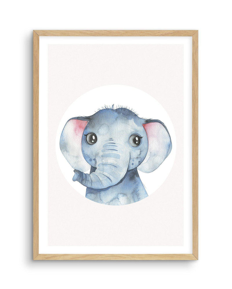 Elephant Art Print-PRINT-Olive et Oriel-Olive et Oriel-A5 | 5.8" x 8.3" | 14.8 x 21cm-Oak-With White Border-Buy-Australian-Art-Prints-Online-with-Olive-et-Oriel-Your-Artwork-Specialists-Austrailia-Decorate-With-Coastal-Photo-Wall-Art-Prints-From-Our-Beach-House-Artwork-Collection-Fine-Poster-and-Framed-Artwork