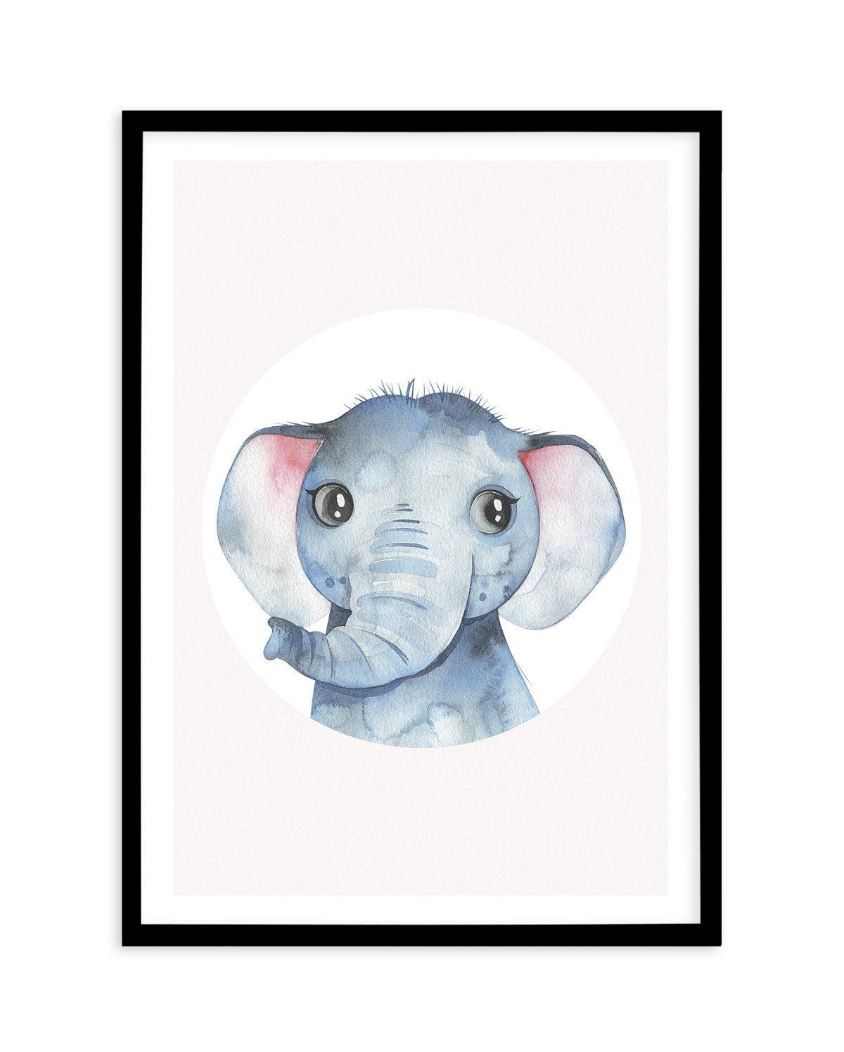 Elephant Art Print-PRINT-Olive et Oriel-Olive et Oriel-A5 | 5.8" x 8.3" | 14.8 x 21cm-Black-With White Border-Buy-Australian-Art-Prints-Online-with-Olive-et-Oriel-Your-Artwork-Specialists-Austrailia-Decorate-With-Coastal-Photo-Wall-Art-Prints-From-Our-Beach-House-Artwork-Collection-Fine-Poster-and-Framed-Artwork