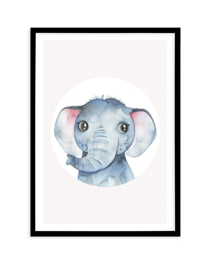Elephant Art Print-PRINT-Olive et Oriel-Olive et Oriel-A5 | 5.8" x 8.3" | 14.8 x 21cm-Black-With White Border-Buy-Australian-Art-Prints-Online-with-Olive-et-Oriel-Your-Artwork-Specialists-Austrailia-Decorate-With-Coastal-Photo-Wall-Art-Prints-From-Our-Beach-House-Artwork-Collection-Fine-Poster-and-Framed-Artwork