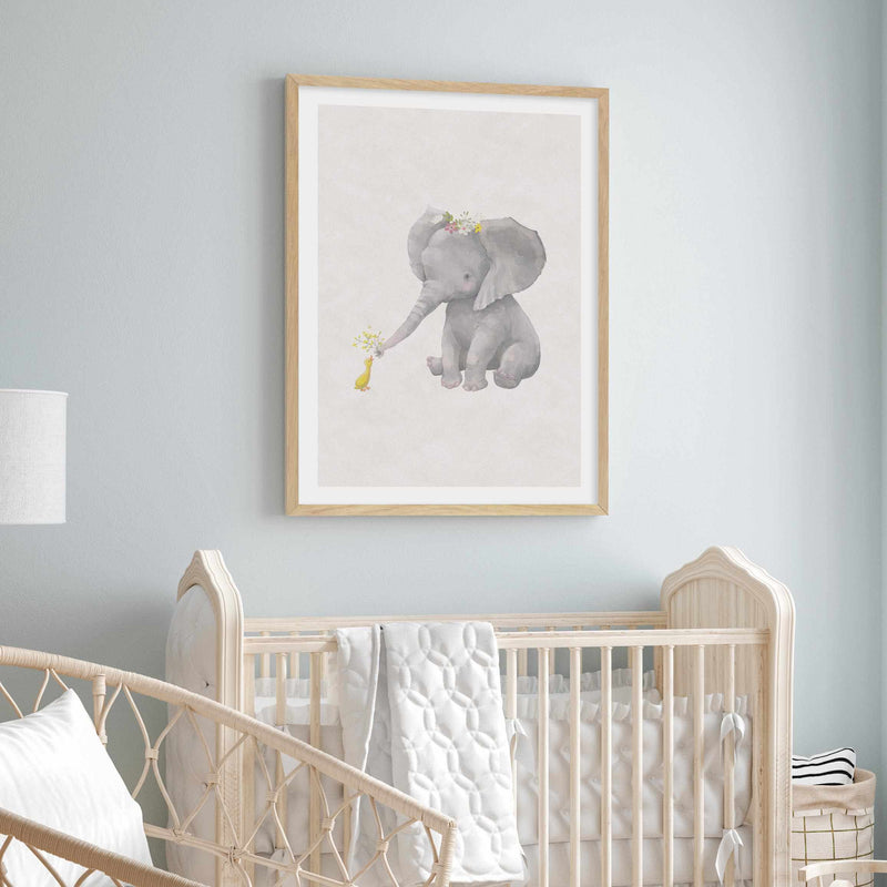 Elephant & Duck Art Print-PRINT-Olive et Oriel-Olive et Oriel-Buy-Australian-Art-Prints-Online-with-Olive-et-Oriel-Your-Artwork-Specialists-Austrailia-Decorate-With-Coastal-Photo-Wall-Art-Prints-From-Our-Beach-House-Artwork-Collection-Fine-Poster-and-Framed-Artwork