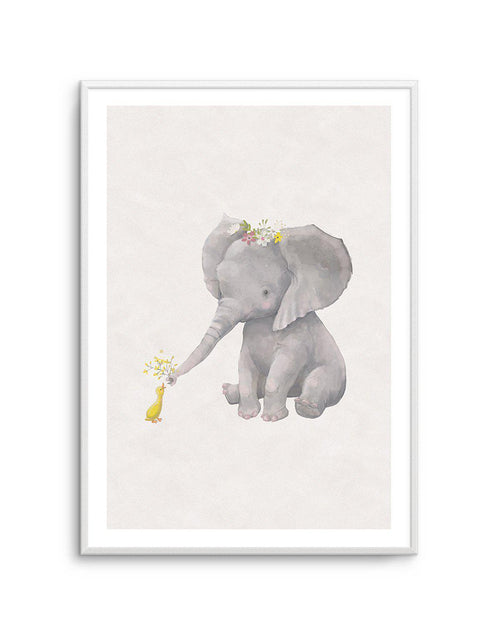 Elephant & Duck Art Print-PRINT-Olive et Oriel-Olive et Oriel-A5 | 5.8" x 8.3" | 14.8 x 21cm-Unframed Art Print-With White Border-Buy-Australian-Art-Prints-Online-with-Olive-et-Oriel-Your-Artwork-Specialists-Austrailia-Decorate-With-Coastal-Photo-Wall-Art-Prints-From-Our-Beach-House-Artwork-Collection-Fine-Poster-and-Framed-Artwork