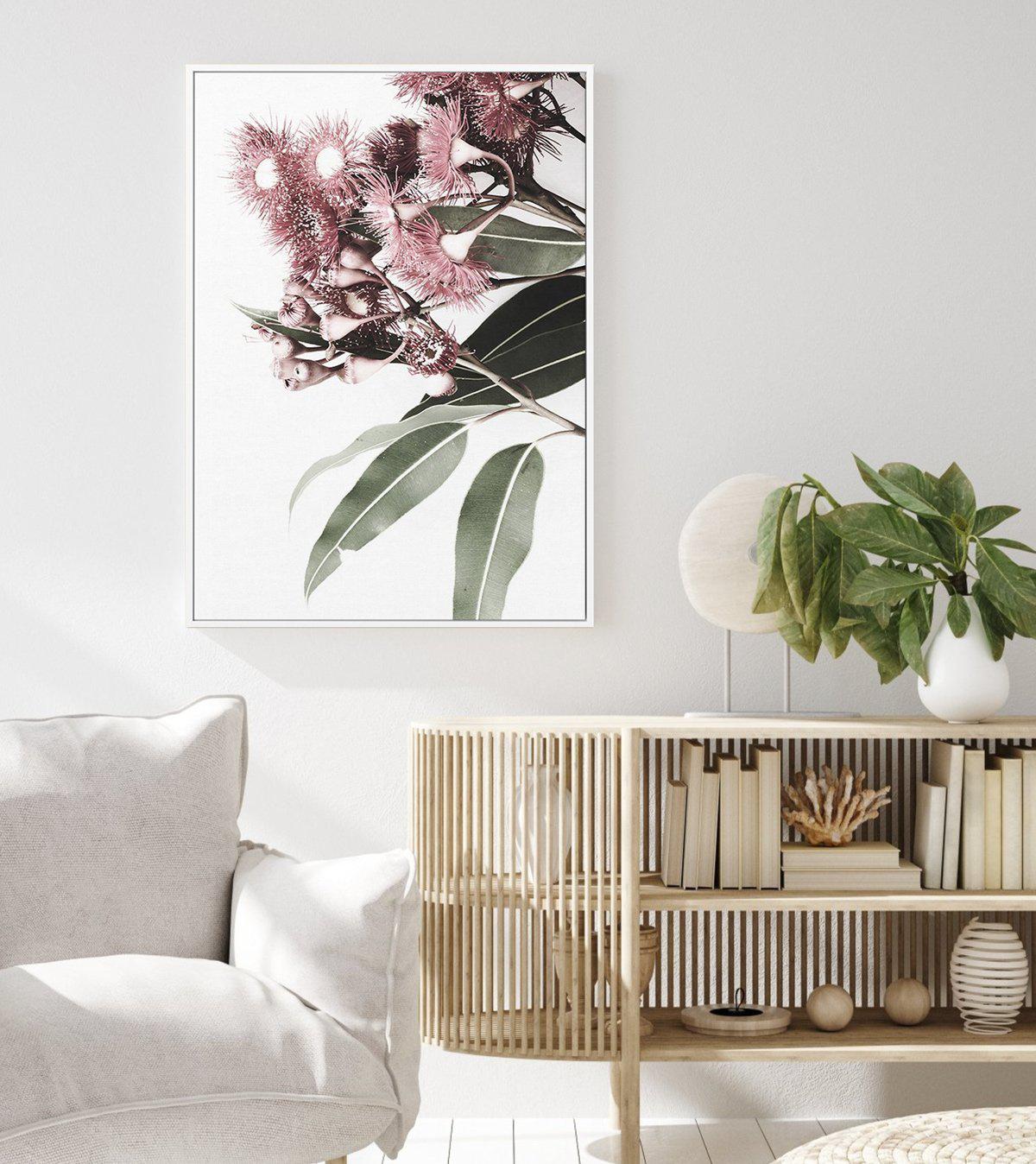 Eucalyptus in Bloom | Framed Canvas-CANVAS-You can shop wall art online with Olive et Oriel for everything from abstract art to fun kids wall art. Our beautiful modern art prints and canvas art are available from large canvas prints to wall art paintings and our proudly Australian artwork collection offers only the highest quality framed large wall art and canvas art Australia - You can buy fashion photography prints or Hampton print posters and paintings on canvas from Olive et Oriel and have t