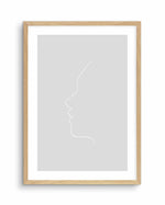 Face On Grey | Line Art Art Print-PRINT-Olive et Oriel-Olive et Oriel-A5 | 5.8" x 8.3" | 14.8 x 21cm-Oak-With White Border-Buy-Australian-Art-Prints-Online-with-Olive-et-Oriel-Your-Artwork-Specialists-Austrailia-Decorate-With-Coastal-Photo-Wall-Art-Prints-From-Our-Beach-House-Artwork-Collection-Fine-Poster-and-Framed-Artwork