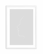 Face On Grey | Line Art Art Print-PRINT-Olive et Oriel-Olive et Oriel-A5 | 5.8" x 8.3" | 14.8 x 21cm-White-With White Border-Buy-Australian-Art-Prints-Online-with-Olive-et-Oriel-Your-Artwork-Specialists-Austrailia-Decorate-With-Coastal-Photo-Wall-Art-Prints-From-Our-Beach-House-Artwork-Collection-Fine-Poster-and-Framed-Artwork