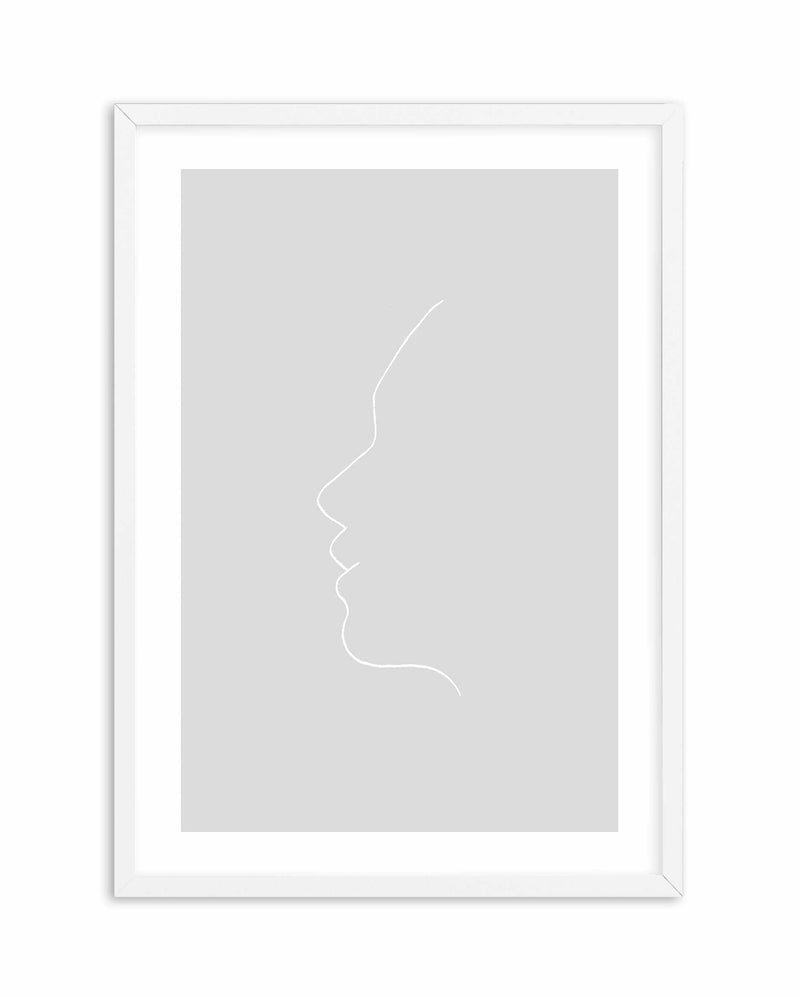 Face On Grey | Line Art Art Print-PRINT-Olive et Oriel-Olive et Oriel-A5 | 5.8" x 8.3" | 14.8 x 21cm-White-With White Border-Buy-Australian-Art-Prints-Online-with-Olive-et-Oriel-Your-Artwork-Specialists-Austrailia-Decorate-With-Coastal-Photo-Wall-Art-Prints-From-Our-Beach-House-Artwork-Collection-Fine-Poster-and-Framed-Artwork