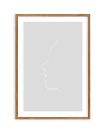 Face On Grey | Line Art Art Print-PRINT-Olive et Oriel-Olive et Oriel-50x70 cm | 19.6" x 27.5"-Walnut-With White Border-Buy-Australian-Art-Prints-Online-with-Olive-et-Oriel-Your-Artwork-Specialists-Austrailia-Decorate-With-Coastal-Photo-Wall-Art-Prints-From-Our-Beach-House-Artwork-Collection-Fine-Poster-and-Framed-Artwork
