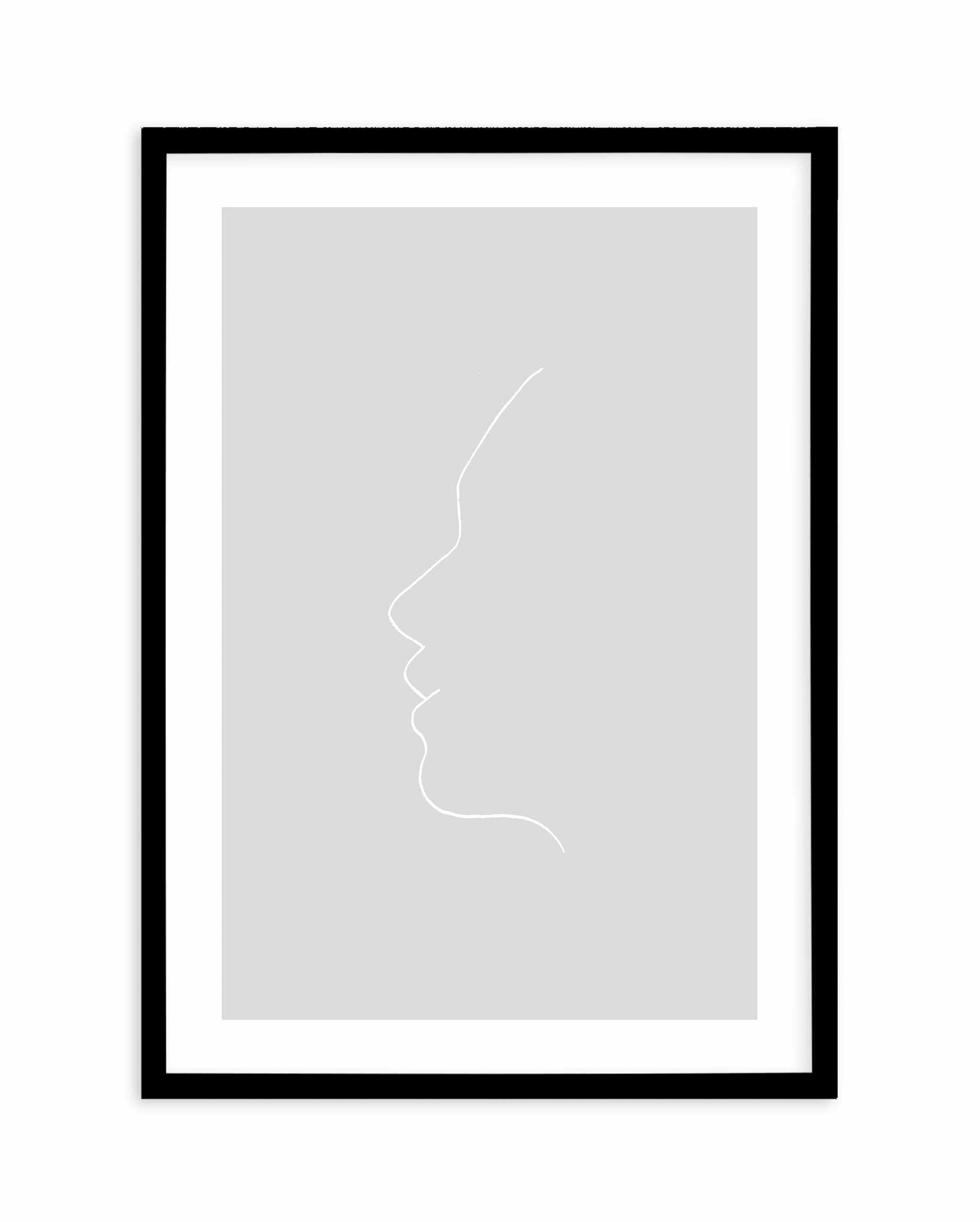 Face On Grey | Line Art Art Print-PRINT-Olive et Oriel-Olive et Oriel-A5 | 5.8" x 8.3" | 14.8 x 21cm-Black-With White Border-Buy-Australian-Art-Prints-Online-with-Olive-et-Oriel-Your-Artwork-Specialists-Austrailia-Decorate-With-Coastal-Photo-Wall-Art-Prints-From-Our-Beach-House-Artwork-Collection-Fine-Poster-and-Framed-Artwork