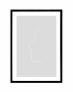 Face On Grey | Line Art Art Print-PRINT-Olive et Oriel-Olive et Oriel-A5 | 5.8" x 8.3" | 14.8 x 21cm-Black-With White Border-Buy-Australian-Art-Prints-Online-with-Olive-et-Oriel-Your-Artwork-Specialists-Austrailia-Decorate-With-Coastal-Photo-Wall-Art-Prints-From-Our-Beach-House-Artwork-Collection-Fine-Poster-and-Framed-Artwork