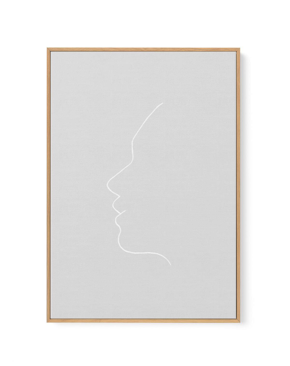 Face On Grey | Line Art | Framed Canvas-CANVAS-You can shop wall art online with Olive et Oriel for everything from abstract art to fun kids wall art. Our beautiful modern art prints and canvas art are available from large canvas prints to wall art paintings and our proudly Australian artwork collection offers only the highest quality framed large wall art and canvas art Australia - You can buy fashion photography prints or Hampton print posters and paintings on canvas from Olive et Oriel and ha