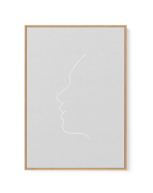 Face On Grey | Line Art | Framed Canvas-CANVAS-You can shop wall art online with Olive et Oriel for everything from abstract art to fun kids wall art. Our beautiful modern art prints and canvas art are available from large canvas prints to wall art paintings and our proudly Australian artwork collection offers only the highest quality framed large wall art and canvas art Australia - You can buy fashion photography prints or Hampton print posters and paintings on canvas from Olive et Oriel and ha