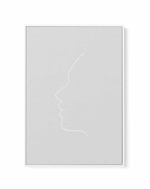 Face On Grey | Line Art | Framed Canvas-CANVAS-You can shop wall art online with Olive et Oriel for everything from abstract art to fun kids wall art. Our beautiful modern art prints and canvas art are available from large canvas prints to wall art paintings and our proudly Australian artwork collection offers only the highest quality framed large wall art and canvas art Australia - You can buy fashion photography prints or Hampton print posters and paintings on canvas from Olive et Oriel and ha