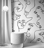 Faces Wallpaper-Wallpaper-Buy-Australian-Removable-Wallpaper-Now-In-Black-&-White-Wallpaper-Peel-And-Stick-Wallpaper-Online-At-Olive-et-Oriel-Custom-Made-Wallpapers-Wall-Papers-Decorate-Your-Bedroom-Living-Room-Kids-Room-or-Commercial-Interior