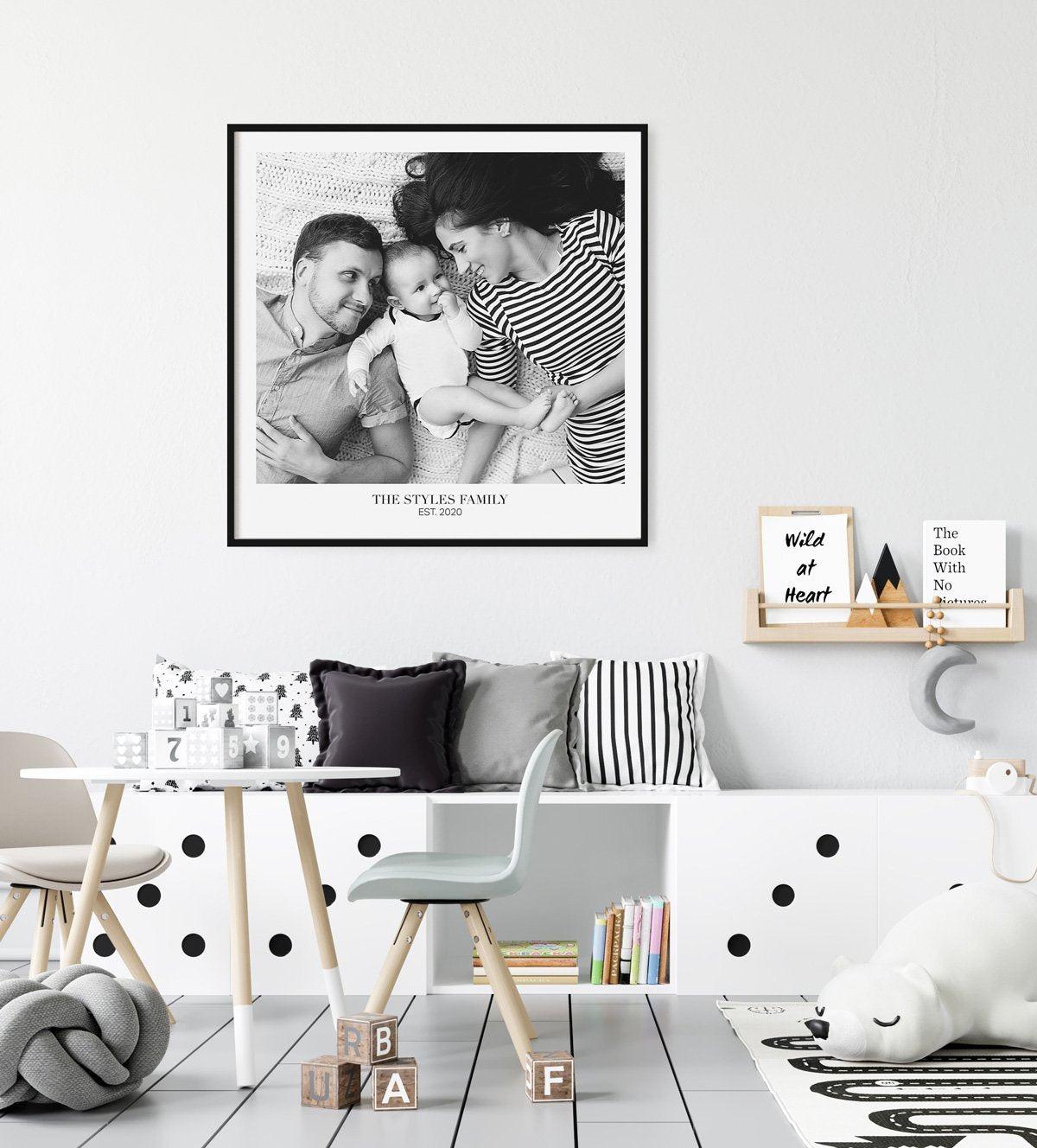 Family Est. Memory in Square Art Print-PRINT-Olive et Oriel-Family Photos-Buy-Australian-Art-Prints-Online-with-Olive-et-Oriel-Your-Artwork-Specialists-Austrailia-Decorate-With-Coastal-Photo-Wall-Art-Prints-From-Our-Beach-House-Artwork-Collection-Fine-Poster-and-Framed-Artwork