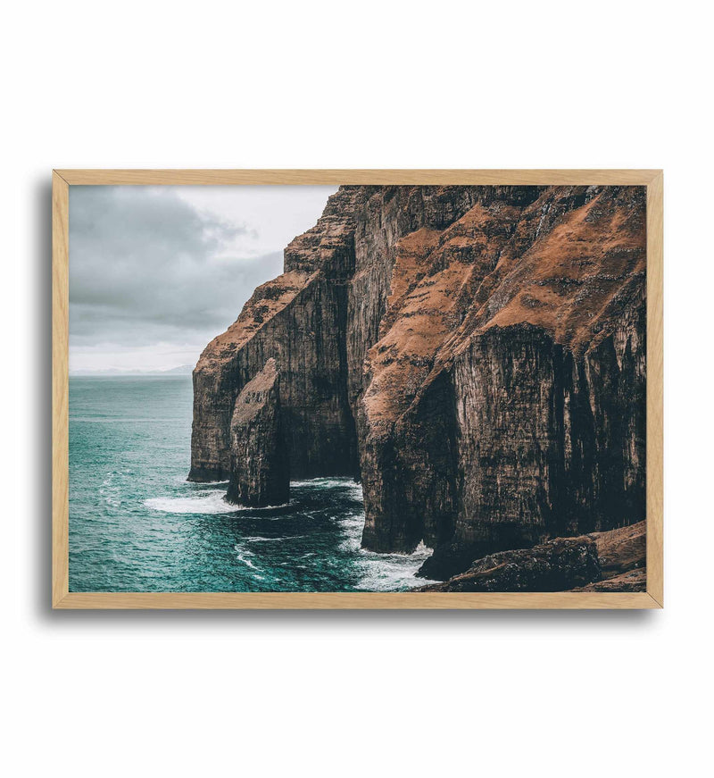 Faroe Cliffs | LS Art Print-PRINT-Olive et Oriel-Olive et Oriel-A5 | 5.8" x 8.3" | 14.8 x 21cm-Oak-With White Border-Buy-Australian-Art-Prints-Online-with-Olive-et-Oriel-Your-Artwork-Specialists-Austrailia-Decorate-With-Coastal-Photo-Wall-Art-Prints-From-Our-Beach-House-Artwork-Collection-Fine-Poster-and-Framed-Artwork