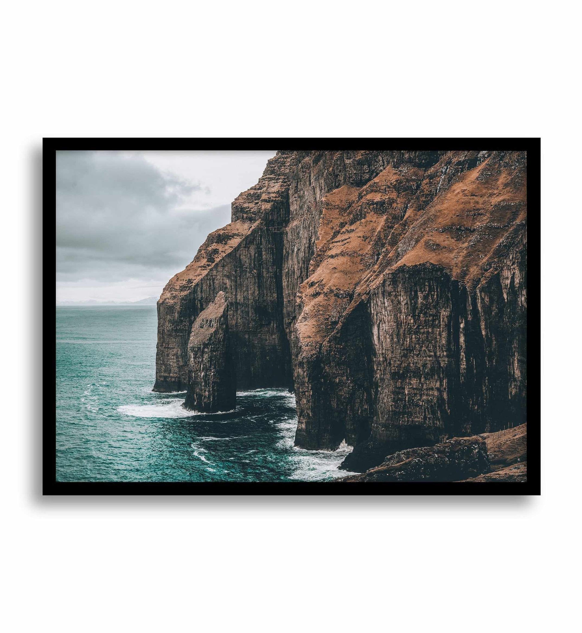 Faroe Cliffs | LS Art Print-PRINT-Olive et Oriel-Olive et Oriel-A5 | 5.8" x 8.3" | 14.8 x 21cm-Black-With White Border-Buy-Australian-Art-Prints-Online-with-Olive-et-Oriel-Your-Artwork-Specialists-Austrailia-Decorate-With-Coastal-Photo-Wall-Art-Prints-From-Our-Beach-House-Artwork-Collection-Fine-Poster-and-Framed-Artwork