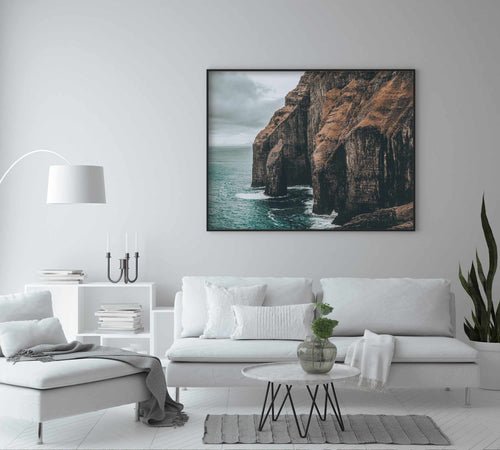 Faroe Cliffs | LS Art Print-PRINT-Olive et Oriel-Olive et Oriel-Buy-Australian-Art-Prints-Online-with-Olive-et-Oriel-Your-Artwork-Specialists-Austrailia-Decorate-With-Coastal-Photo-Wall-Art-Prints-From-Our-Beach-House-Artwork-Collection-Fine-Poster-and-Framed-Artwork