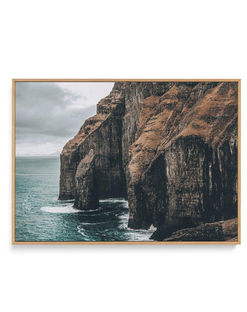 Faroe Cliffs | LS | Framed Canvas-CANVAS-You can shop wall art online with Olive et Oriel for everything from abstract art to fun kids wall art. Our beautiful modern art prints and canvas art are available from large canvas prints to wall art paintings and our proudly Australian artwork collection offers only the highest quality framed large wall art and canvas art Australia - You can buy fashion photography prints or Hampton print posters and paintings on canvas from Olive et Oriel and have the