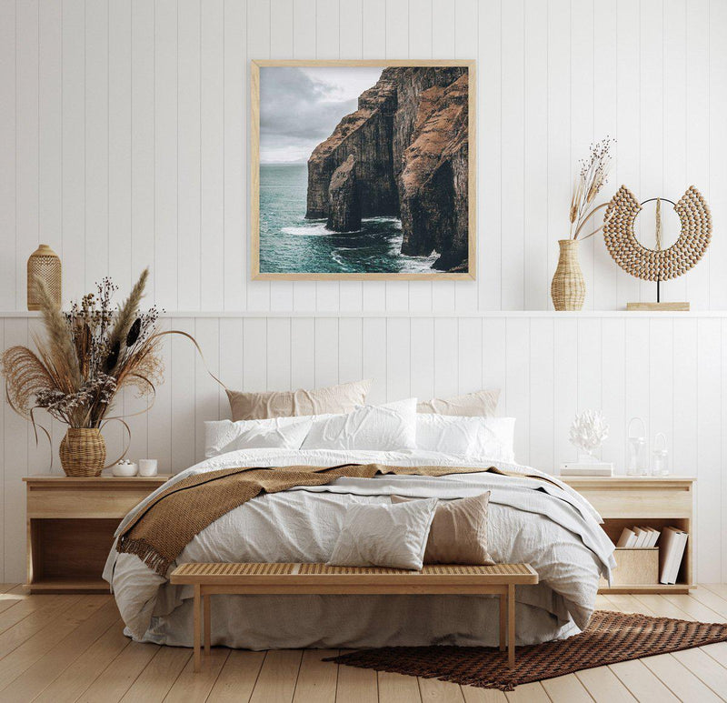 Faroe Cliffs | SQ Art Print-PRINT-Olive et Oriel-Olive et Oriel-Buy-Australian-Art-Prints-Online-with-Olive-et-Oriel-Your-Artwork-Specialists-Austrailia-Decorate-With-Coastal-Photo-Wall-Art-Prints-From-Our-Beach-House-Artwork-Collection-Fine-Poster-and-Framed-Artwork