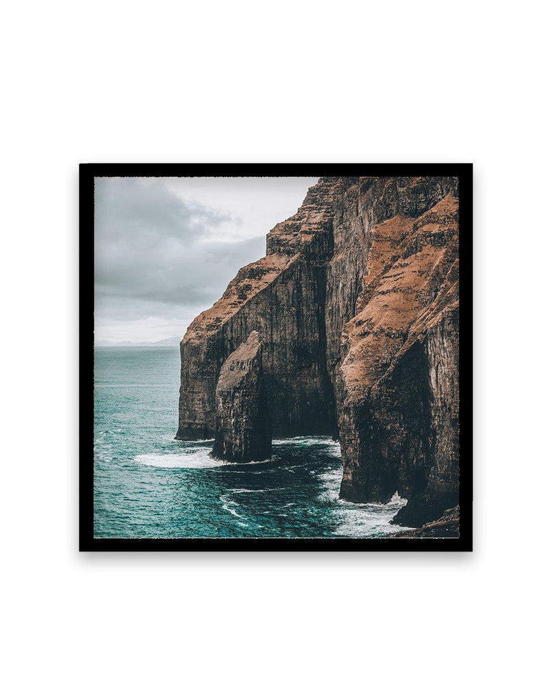 Faroe Cliffs | SQ Art Print-PRINT-Olive et Oriel-Olive et Oriel-70x70 cm | 27.5" x 27.5"-Black-With White Border-Buy-Australian-Art-Prints-Online-with-Olive-et-Oriel-Your-Artwork-Specialists-Austrailia-Decorate-With-Coastal-Photo-Wall-Art-Prints-From-Our-Beach-House-Artwork-Collection-Fine-Poster-and-Framed-Artwork