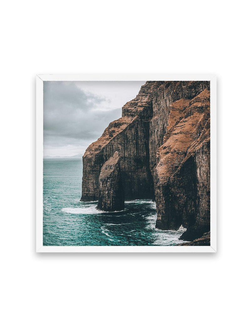 Faroe Cliffs | SQ Art Print-PRINT-Olive et Oriel-Olive et Oriel-70x70 cm | 27.5" x 27.5"-White-With White Border-Buy-Australian-Art-Prints-Online-with-Olive-et-Oriel-Your-Artwork-Specialists-Austrailia-Decorate-With-Coastal-Photo-Wall-Art-Prints-From-Our-Beach-House-Artwork-Collection-Fine-Poster-and-Framed-Artwork