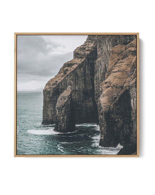 Faroe Cliffs SQ | Framed Canvas-CANVAS-You can shop wall art online with Olive et Oriel for everything from abstract art to fun kids wall art. Our beautiful modern art prints and canvas art are available from large canvas prints to wall art paintings and our proudly Australian artwork collection offers only the highest quality framed large wall art and canvas art Australia - You can buy fashion photography prints or Hampton print posters and paintings on canvas from Olive et Oriel and have them 