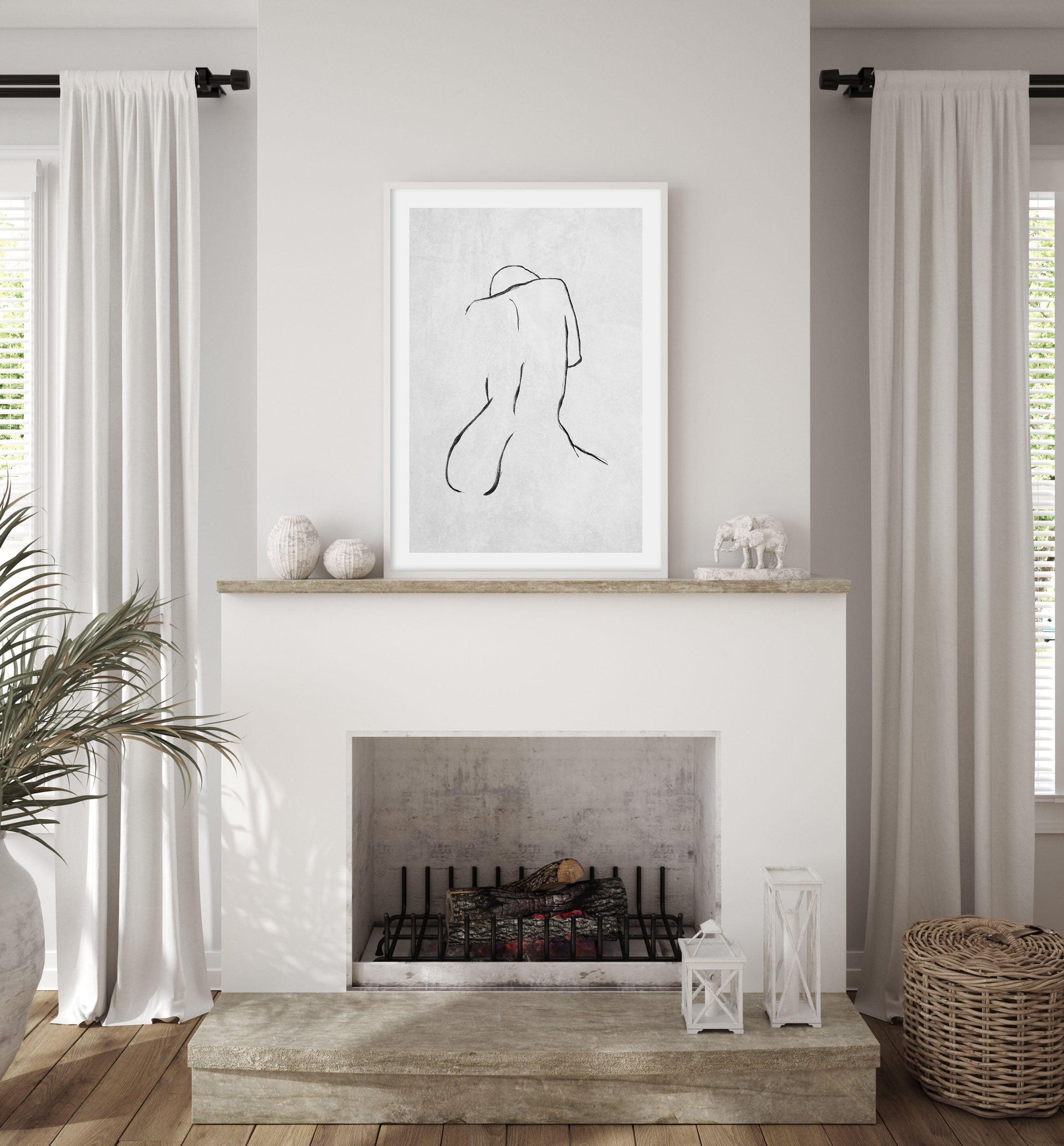 Female Form | Grey Art Print-PRINT-Olive et Oriel-Olive et Oriel-Buy-Australian-Art-Prints-Online-with-Olive-et-Oriel-Your-Artwork-Specialists-Austrailia-Decorate-With-Coastal-Photo-Wall-Art-Prints-From-Our-Beach-House-Artwork-Collection-Fine-Poster-and-Framed-Artwork