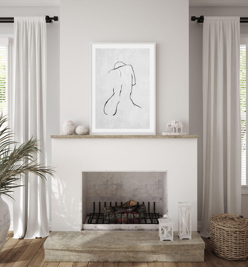 Female Form | Grey Art Print-PRINT-Olive et Oriel-Olive et Oriel-Buy-Australian-Art-Prints-Online-with-Olive-et-Oriel-Your-Artwork-Specialists-Austrailia-Decorate-With-Coastal-Photo-Wall-Art-Prints-From-Our-Beach-House-Artwork-Collection-Fine-Poster-and-Framed-Artwork