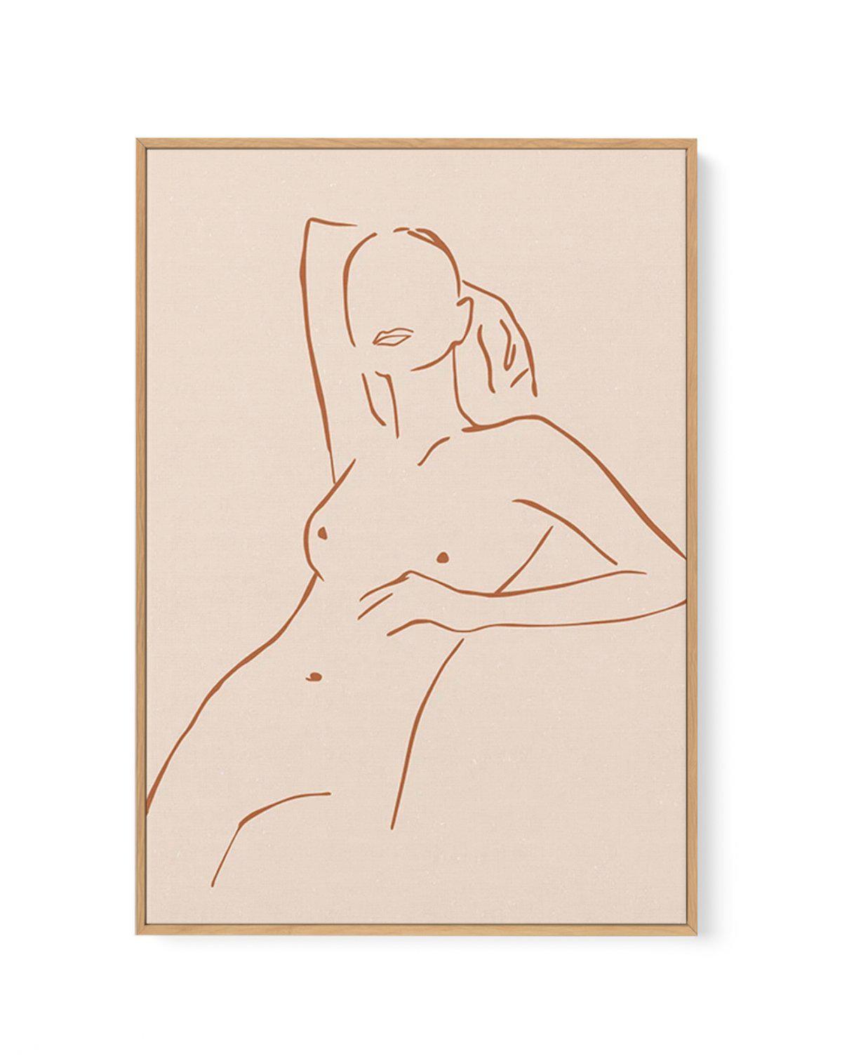 Female Form III | Terracotta | Framed Canvas-CANVAS-You can shop wall art online with Olive et Oriel for everything from abstract art to fun kids wall art. Our beautiful modern art prints and canvas art are available from large canvas prints to wall art paintings and our proudly Australian artwork collection offers only the highest quality framed large wall art and canvas art Australia - You can buy fashion photography prints or Hampton print posters and paintings on canvas from Olive et Oriel a